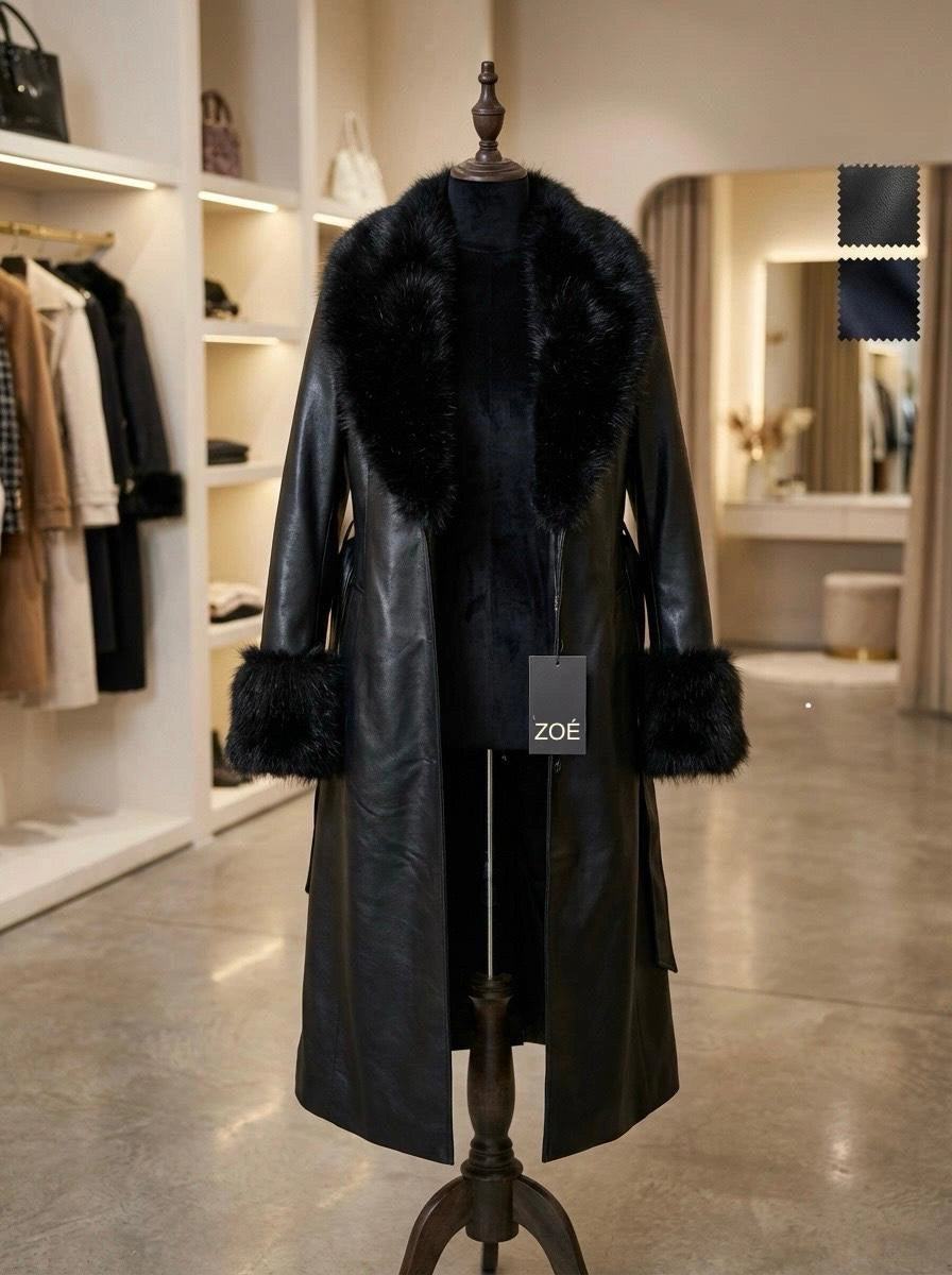 Leather elegance coat