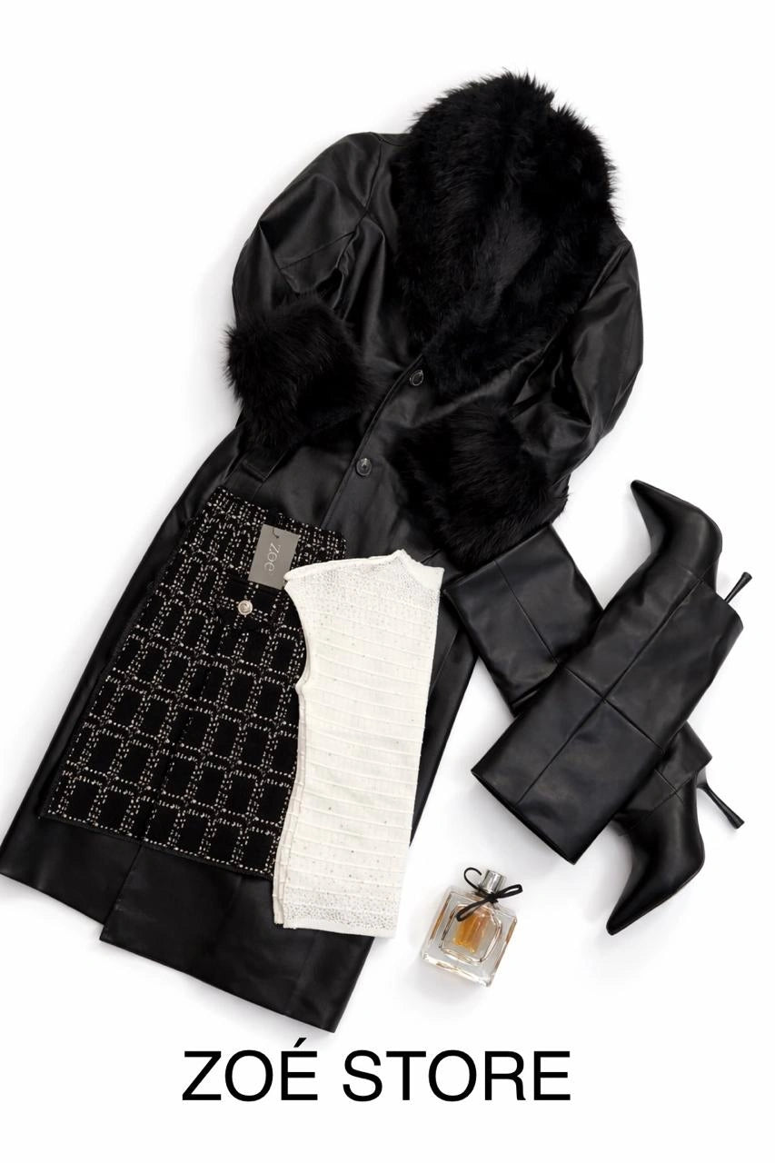 Leather elegance coat