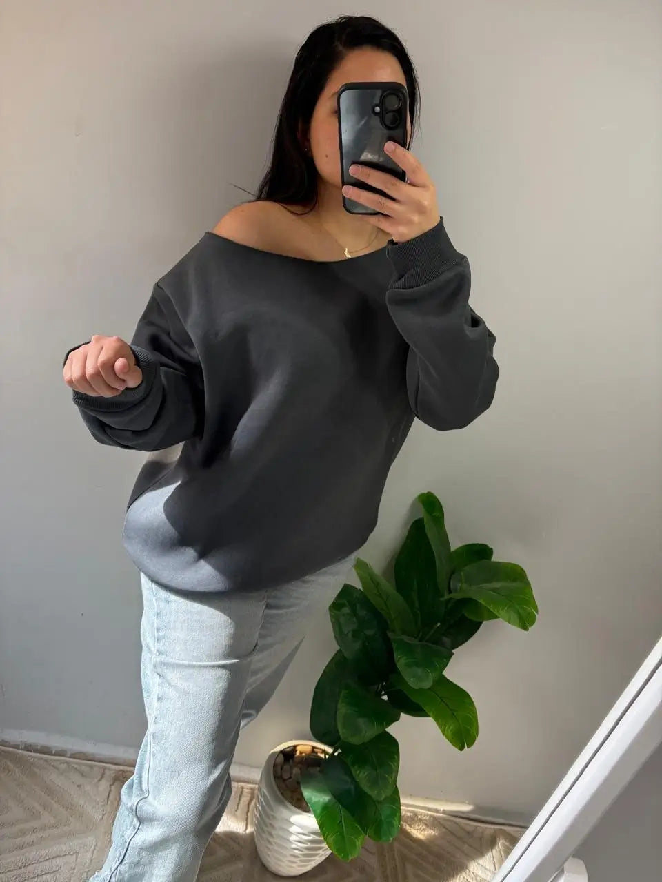 off-shoulder hoodie