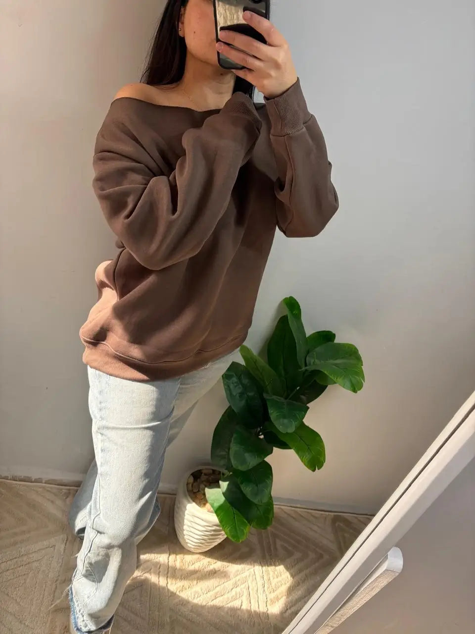 off-shoulder hoodie