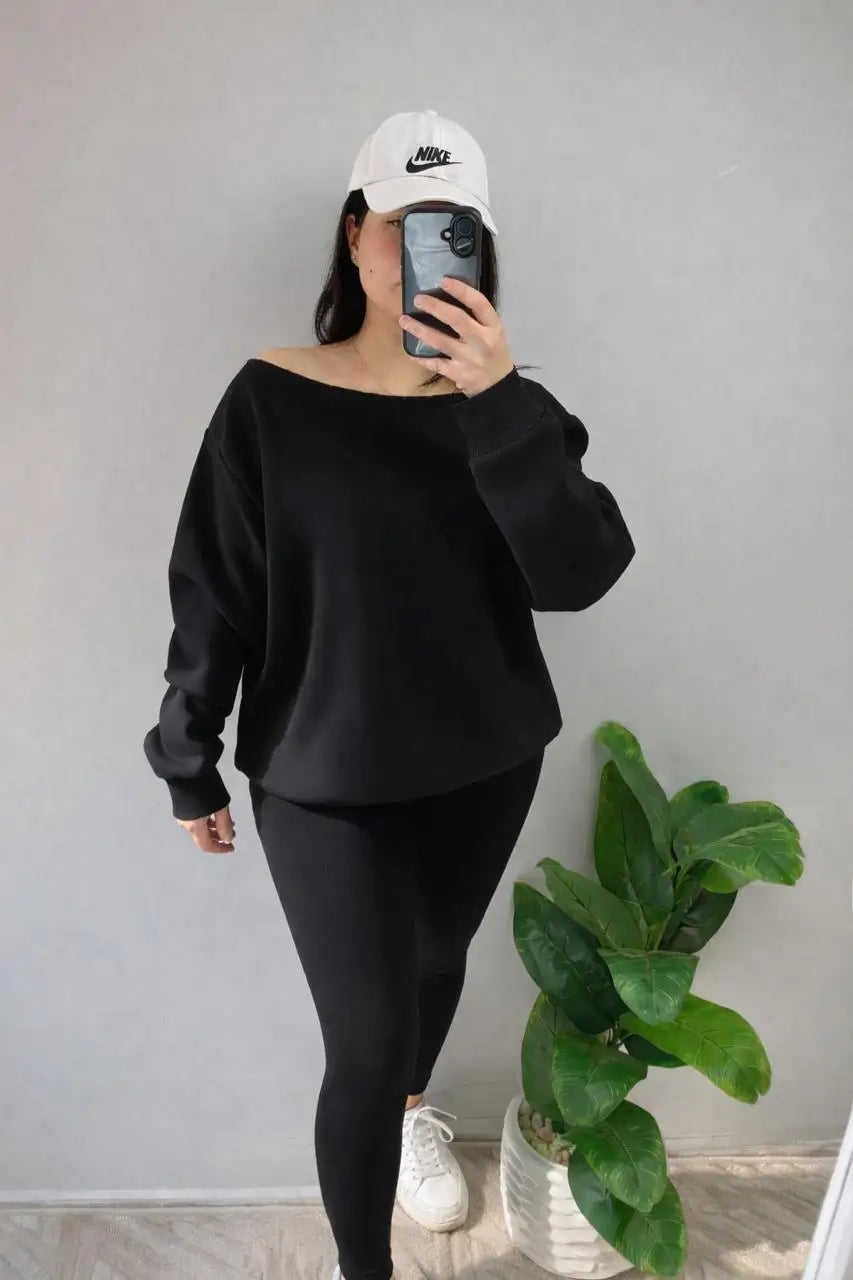off-shoulder hoodie