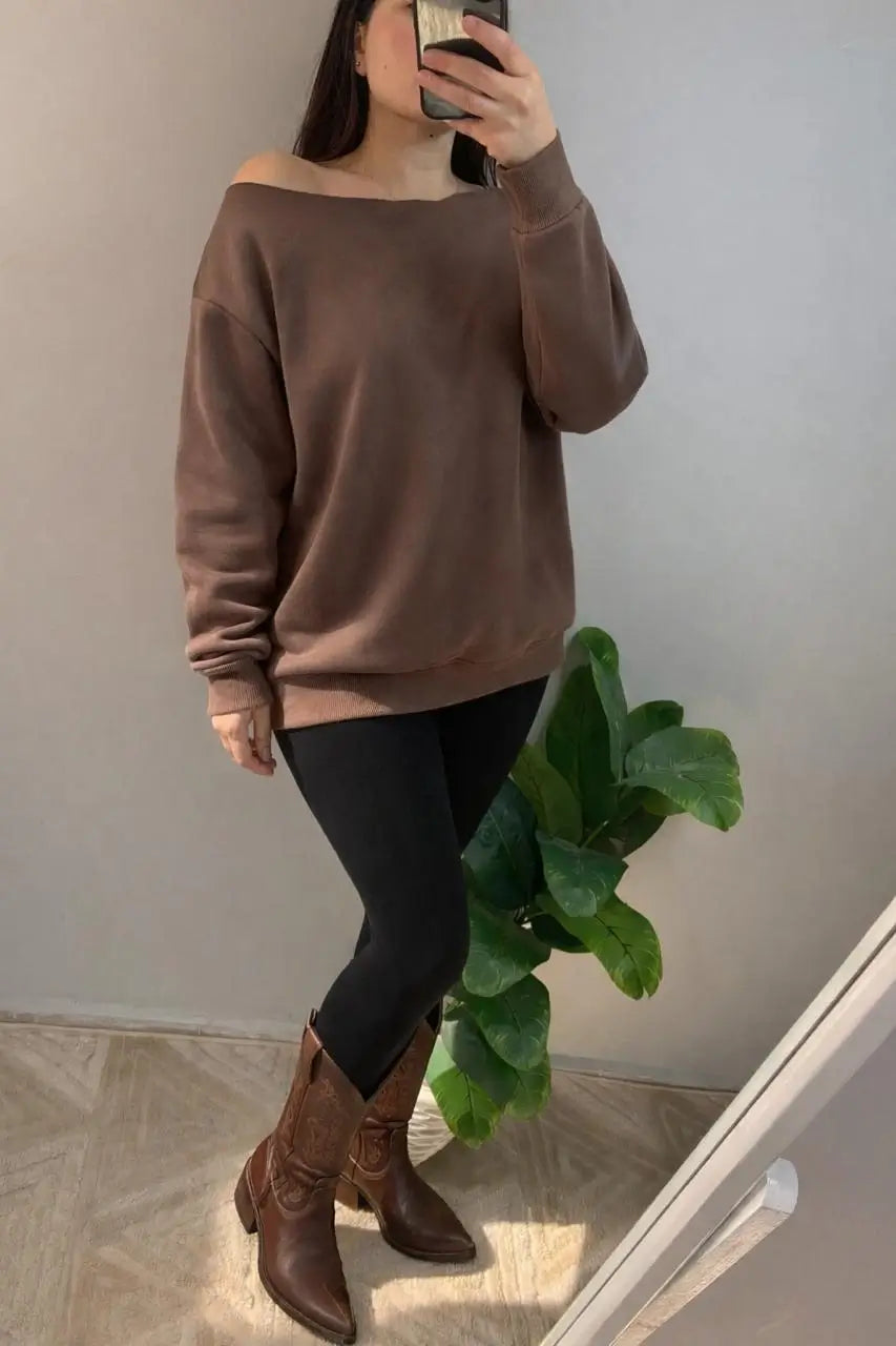 off-shoulder hoodie
