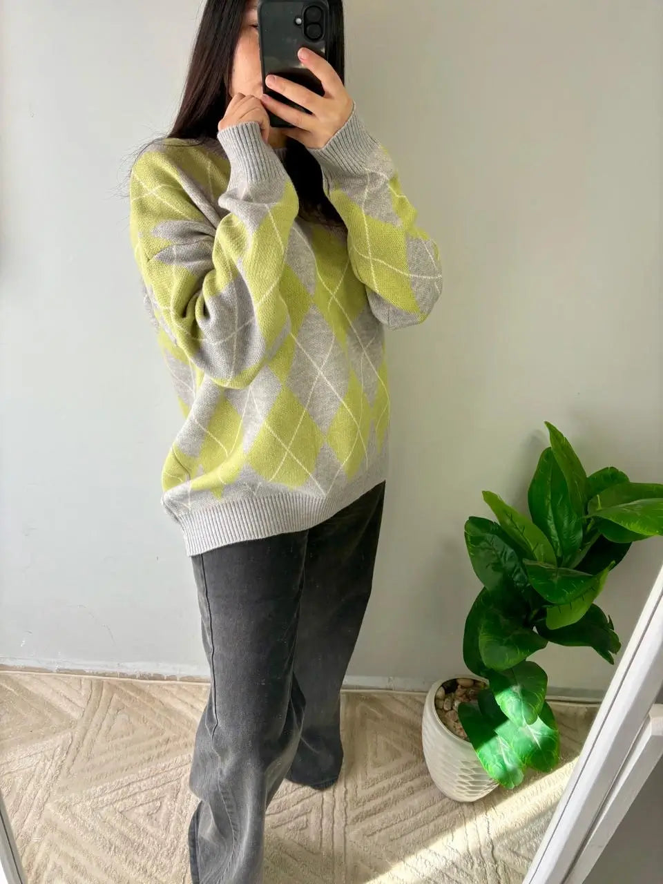 Argyle Knit Pullover