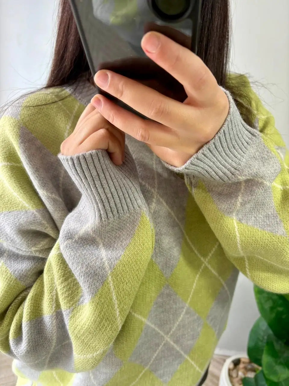 Argyle Knit Pullover