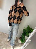 Argyle Knit Pullover