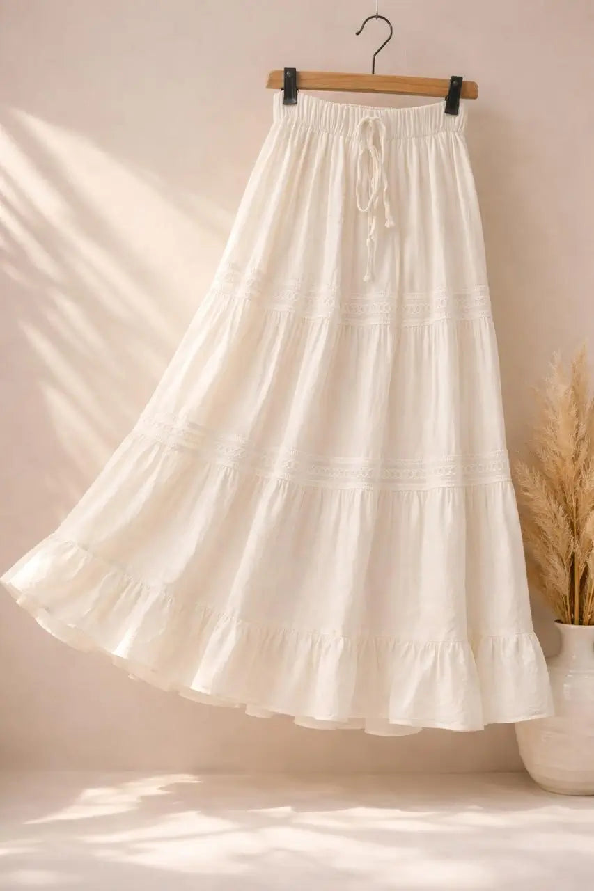 Linen maxi skirt