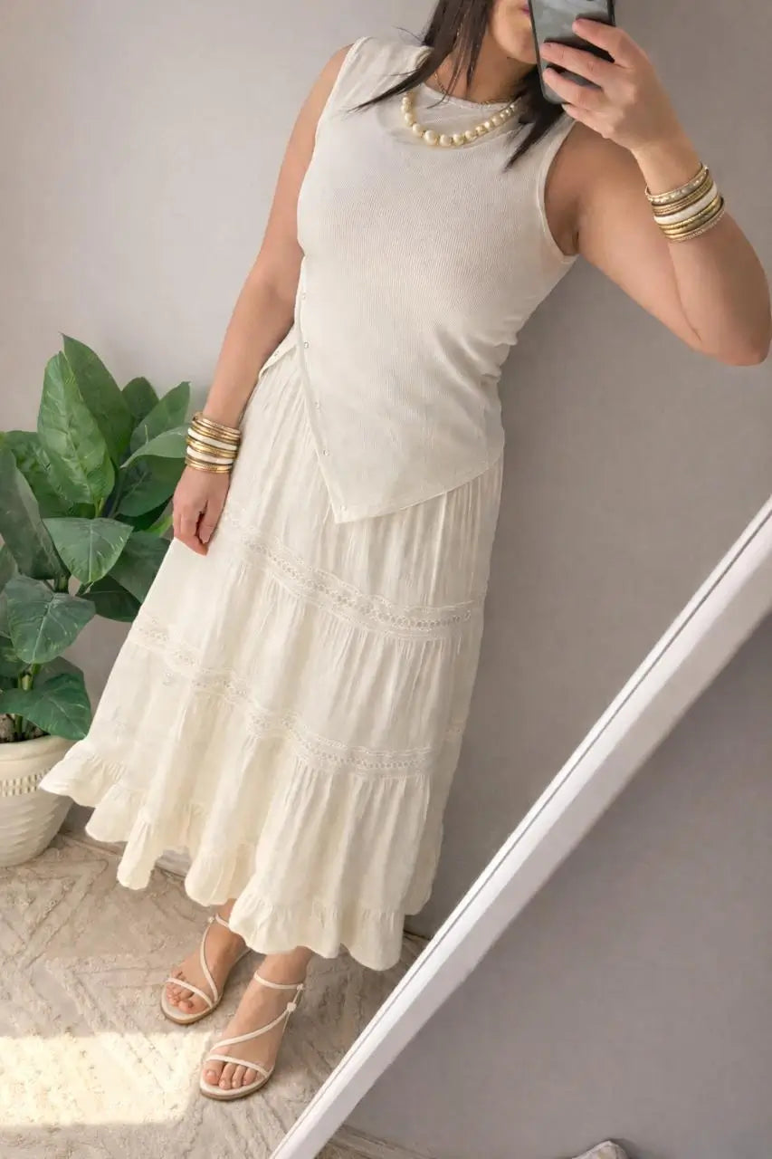 Linen maxi skirt