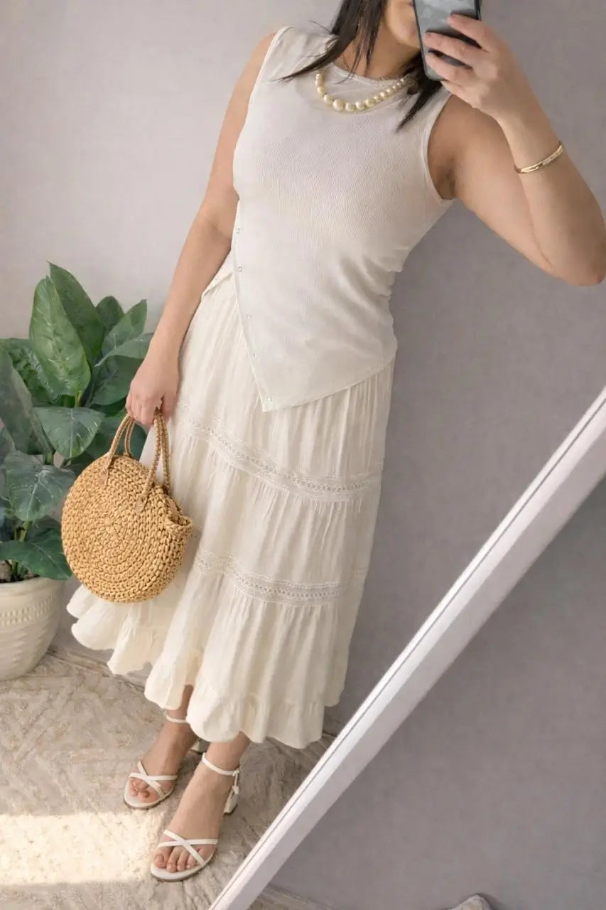 Linen maxi skirt