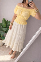 Linen maxi skirt