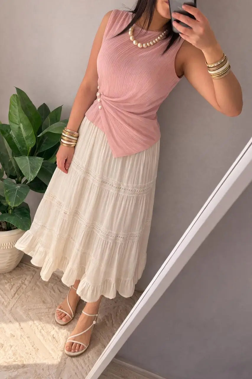Linen maxi skirt