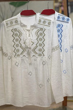 Embroidered Linen Blouse