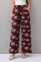 Linen Burgundy Bloom