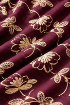 Linen Burgundy Bloom
