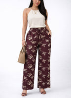 Linen Burgundy Bloom
