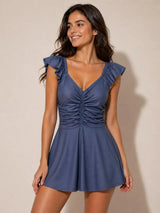 Elegant Ruffle Swim Dress