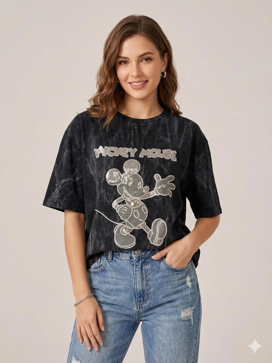 Cotton Mickey Mouse Graphic T-Shirt