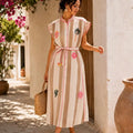 Sunset Bloom Dress -(plus size )