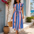 Sunset Bloom Dress -(plus size )