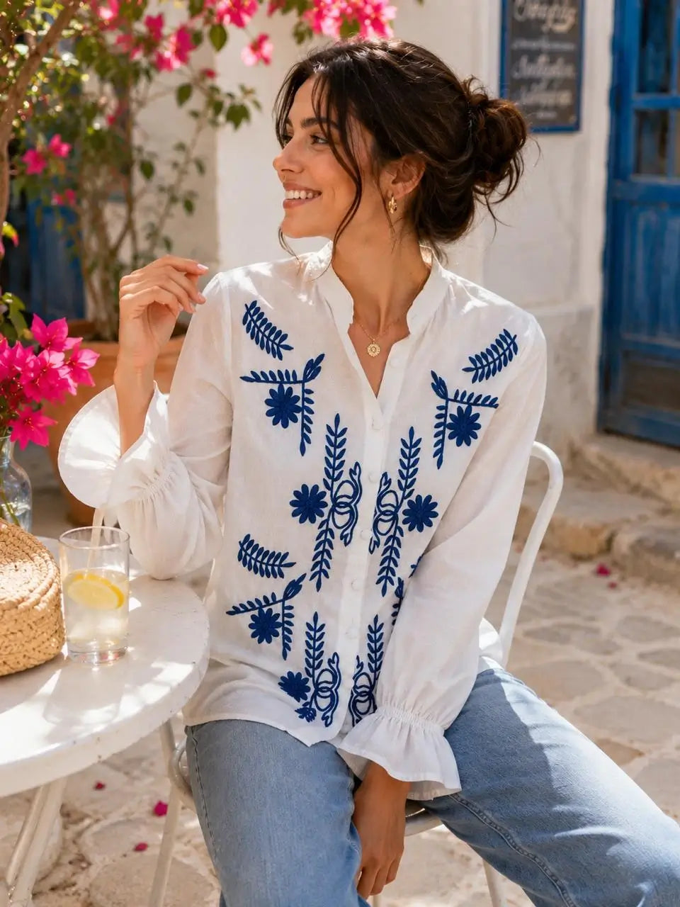 Handmade Linen Boho Blouse