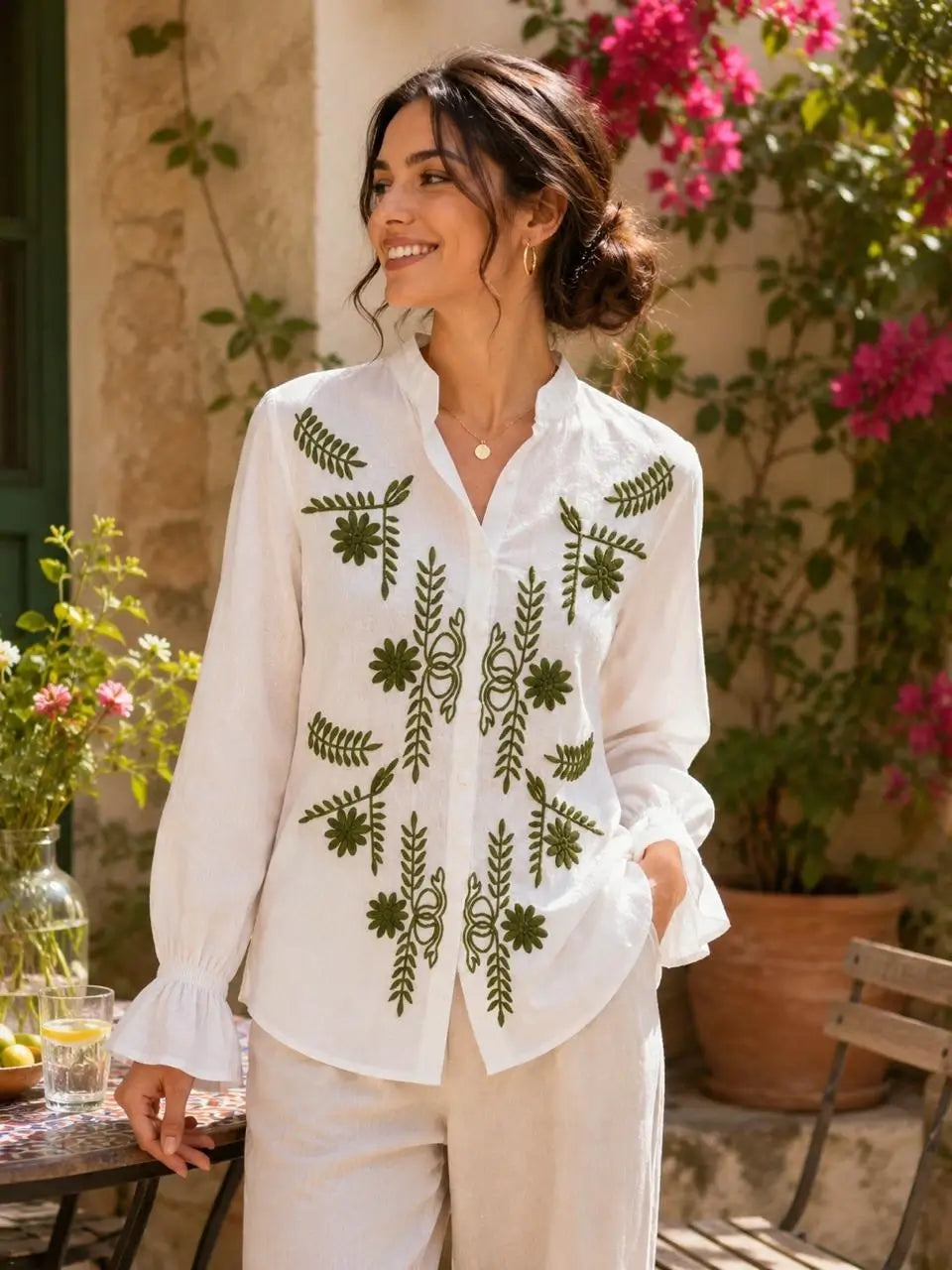 Handmade Linen Boho Blouse