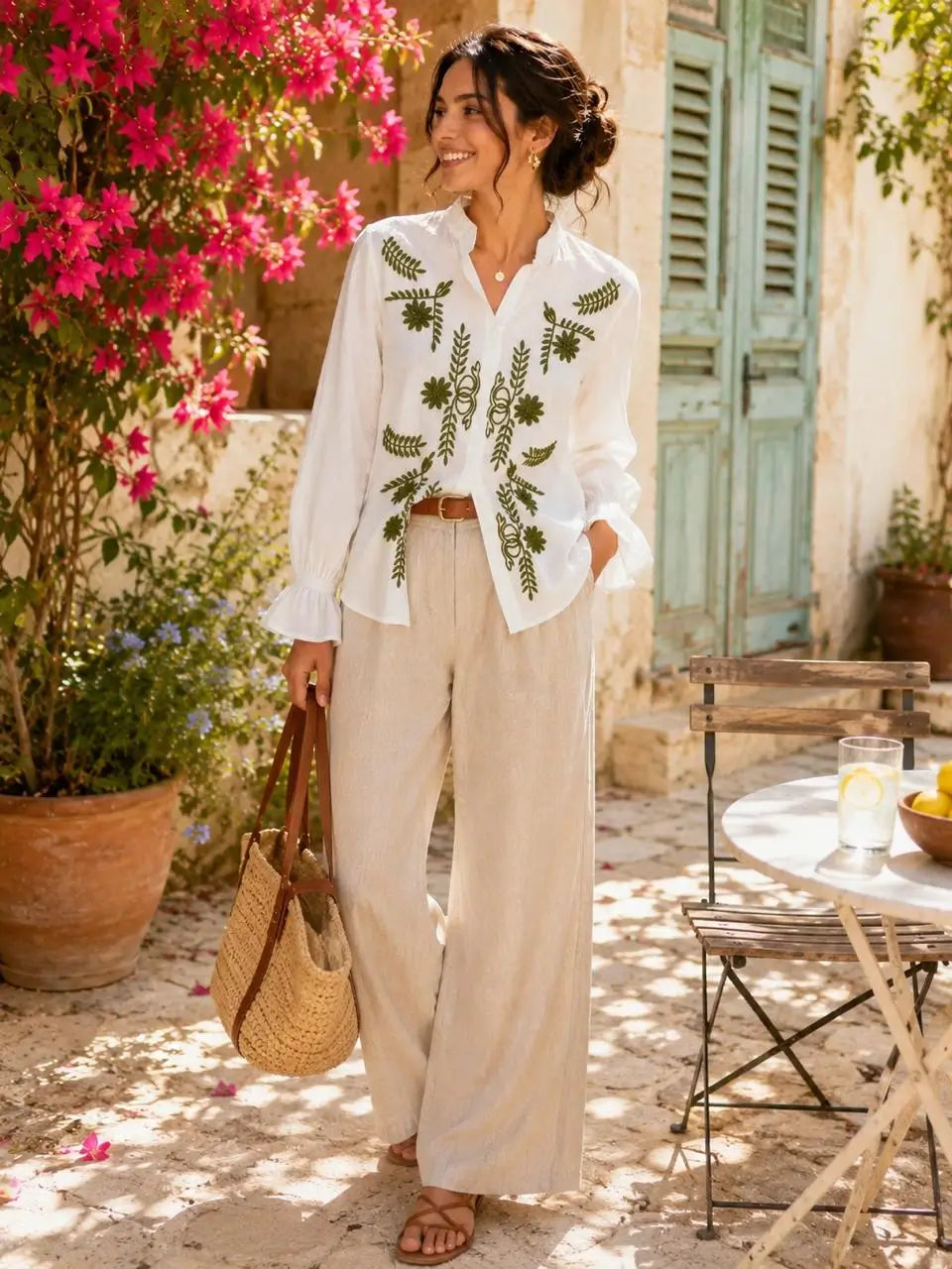 Handmade Linen Boho Blouse