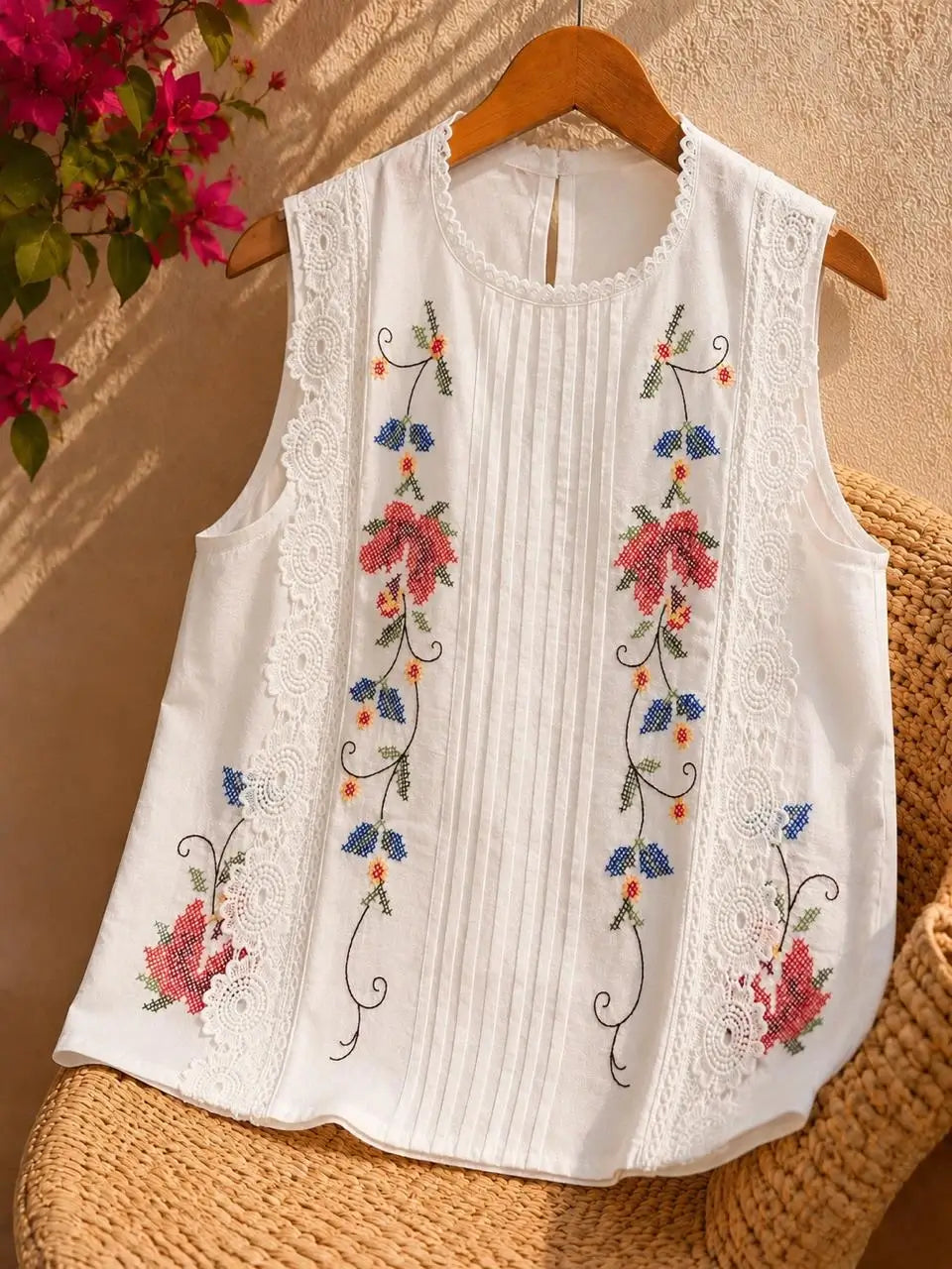 Handmade Linen Boho Blouse