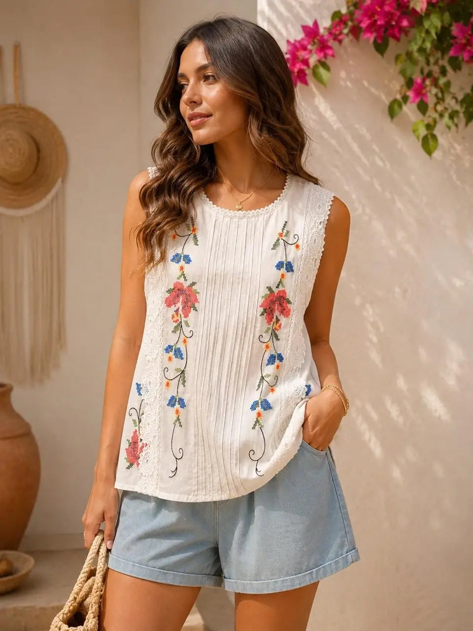 Handmade Linen Boho Blouse