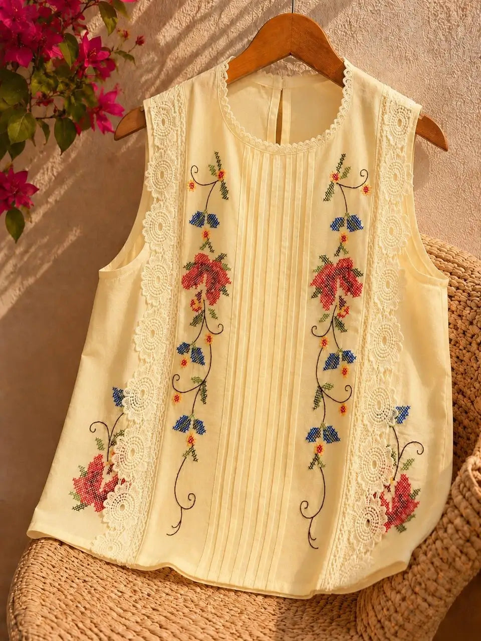 Handmade Linen Boho Blouse