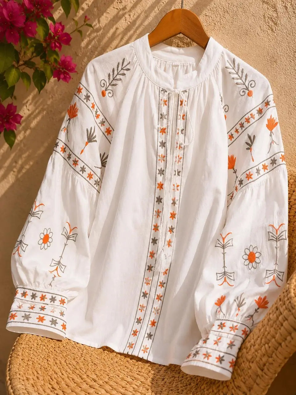 Handmade Linen Boho Blouse