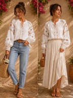 Handmade Linen Boho Blouse