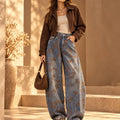 Floral Denim Balloon Pants