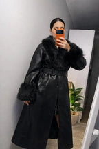 Leather elegance coat