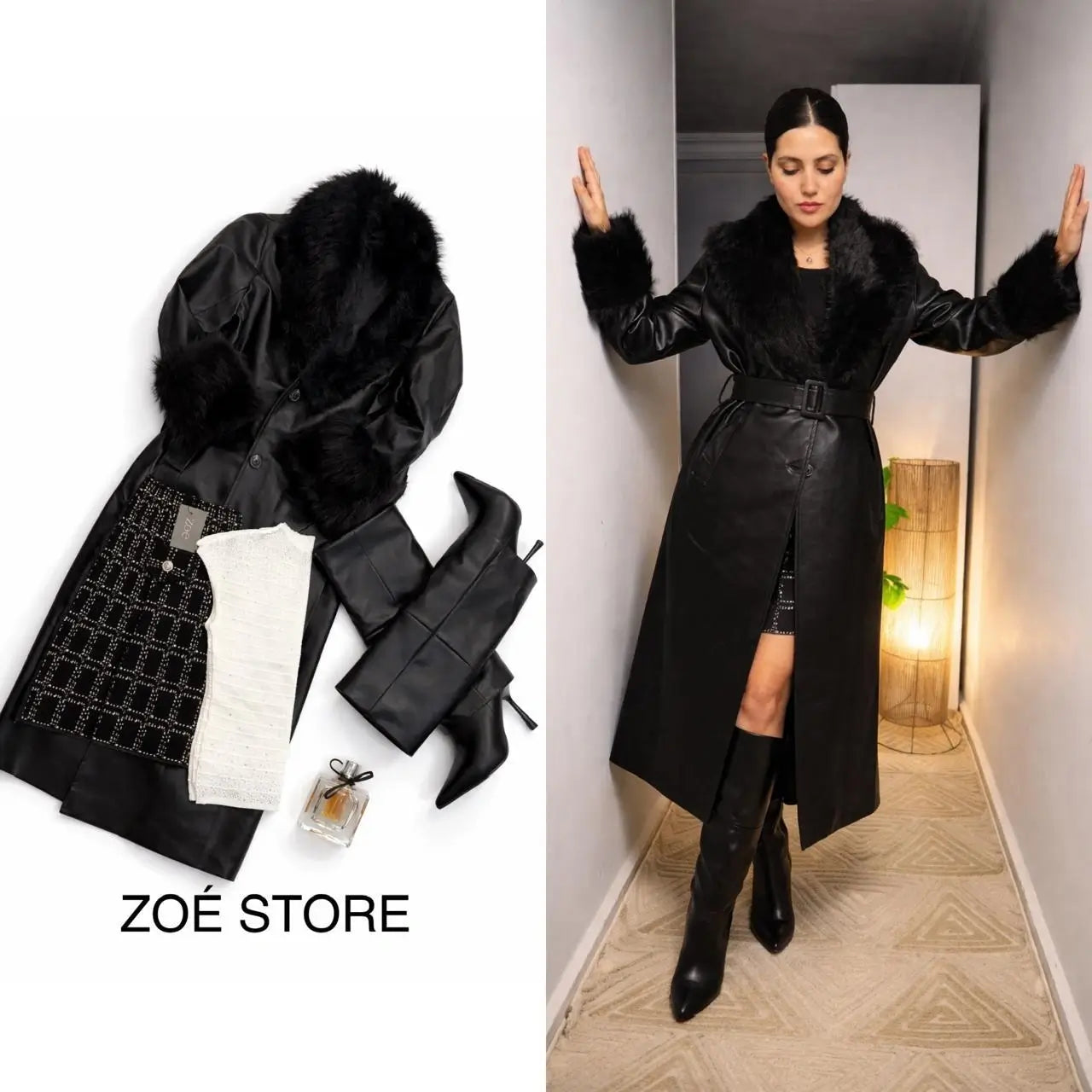 Leather elegance coat