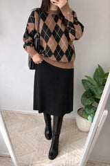 Argyle Knit Pullover