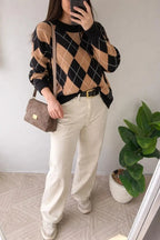 Argyle Knit Pullover