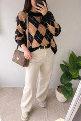 Argyle Knit Pullover