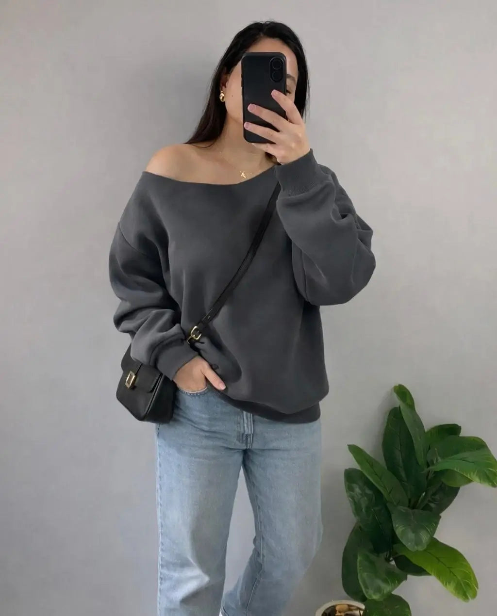 off-shoulder hoodie