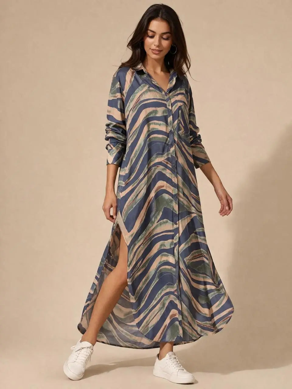 Silk Shirt Dress