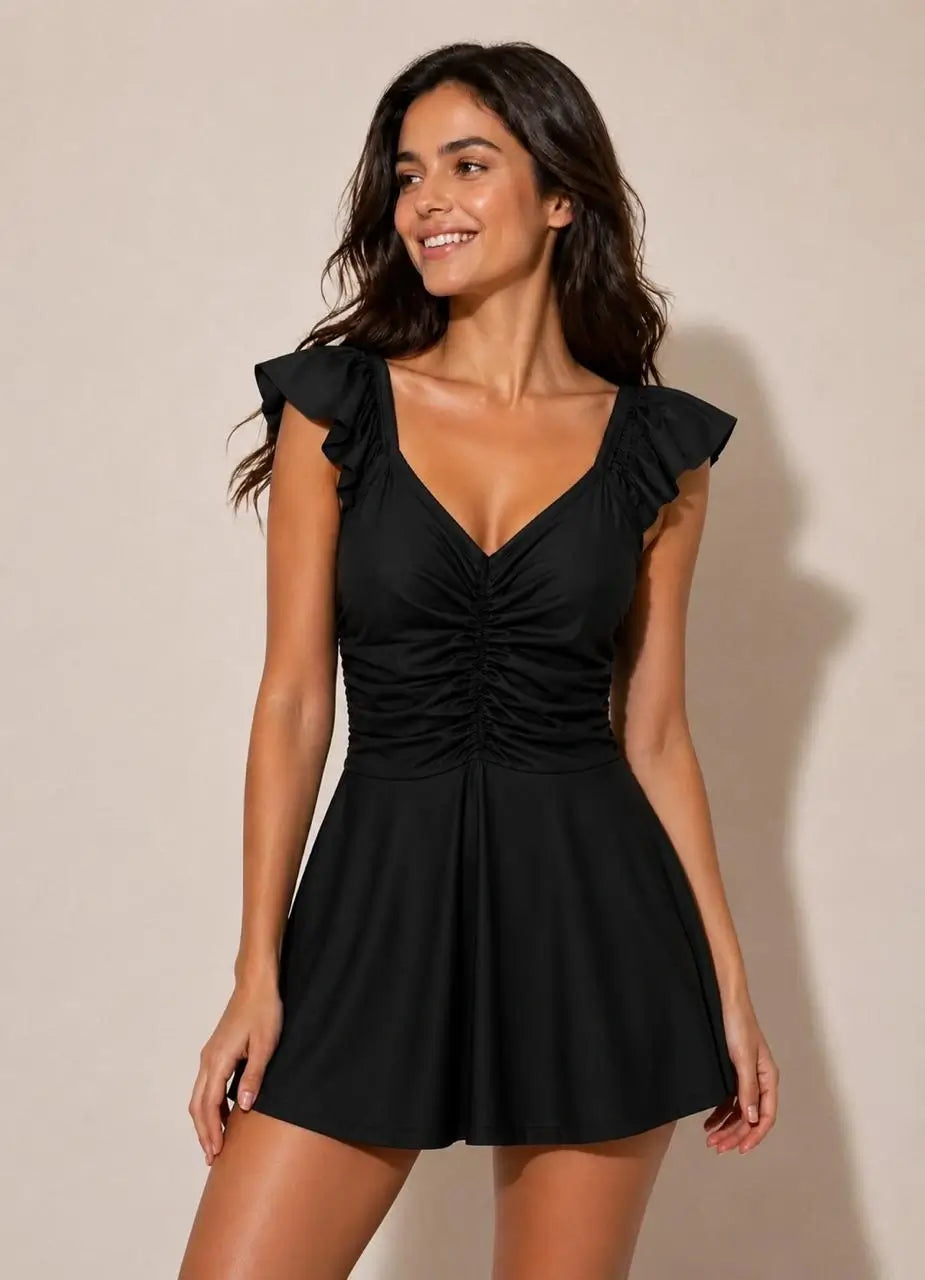 Elegant Ruffle Swim Dress