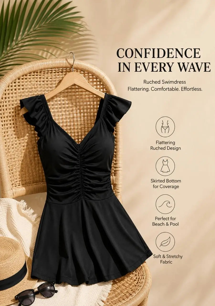 Elegant Ruffle Swim Dress
